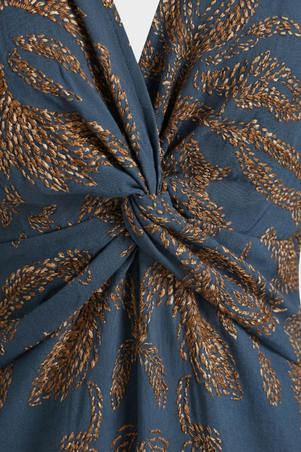 Damen Midikleid V-Ausschnitt Print – Detail-Ansicht