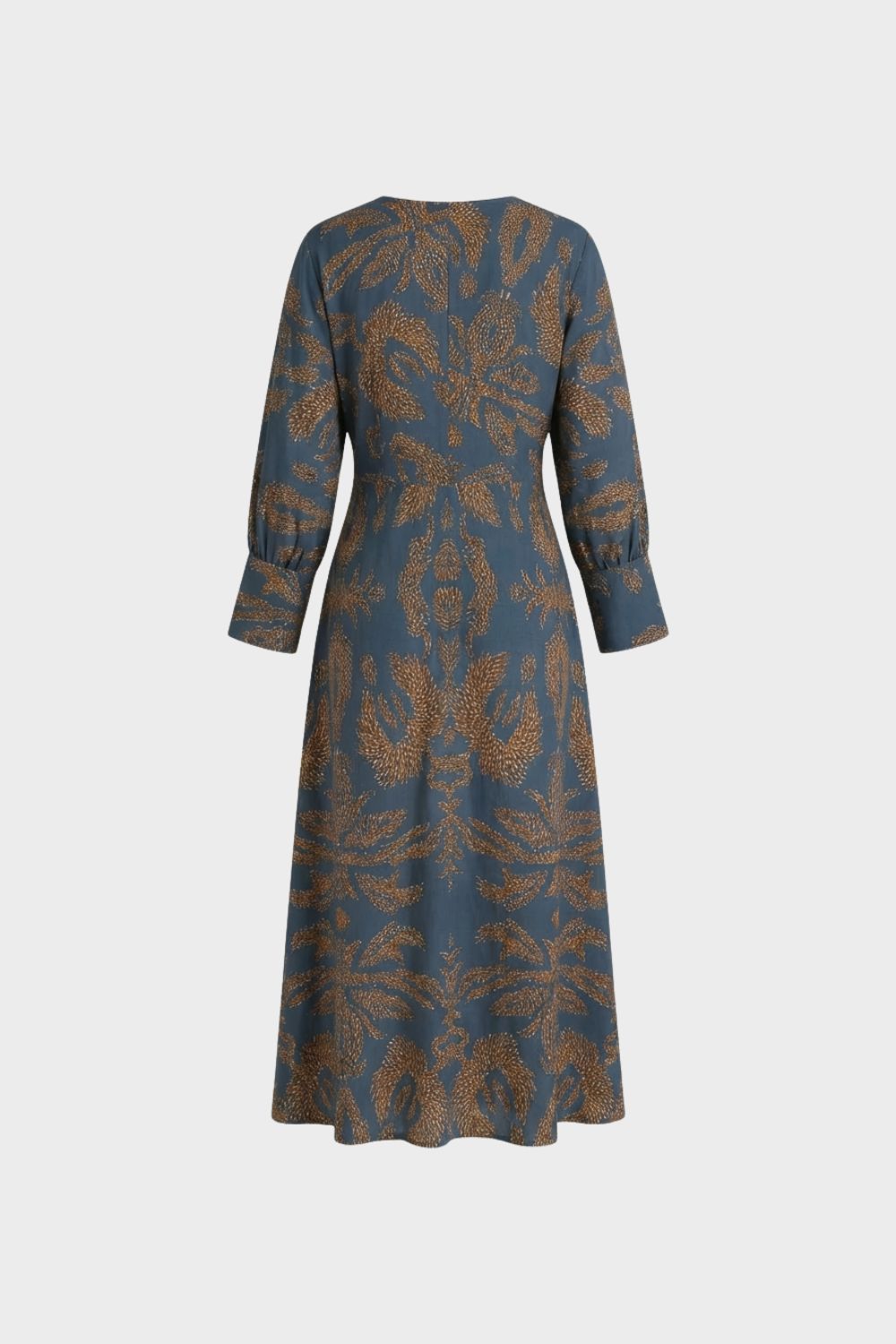 Damen Midikleid V-Ausschnitt Print – Profil-Ansicht