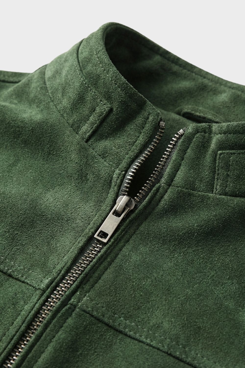 Herren Lederjacke Wildleder Reißverschluss – Detail-Ansicht