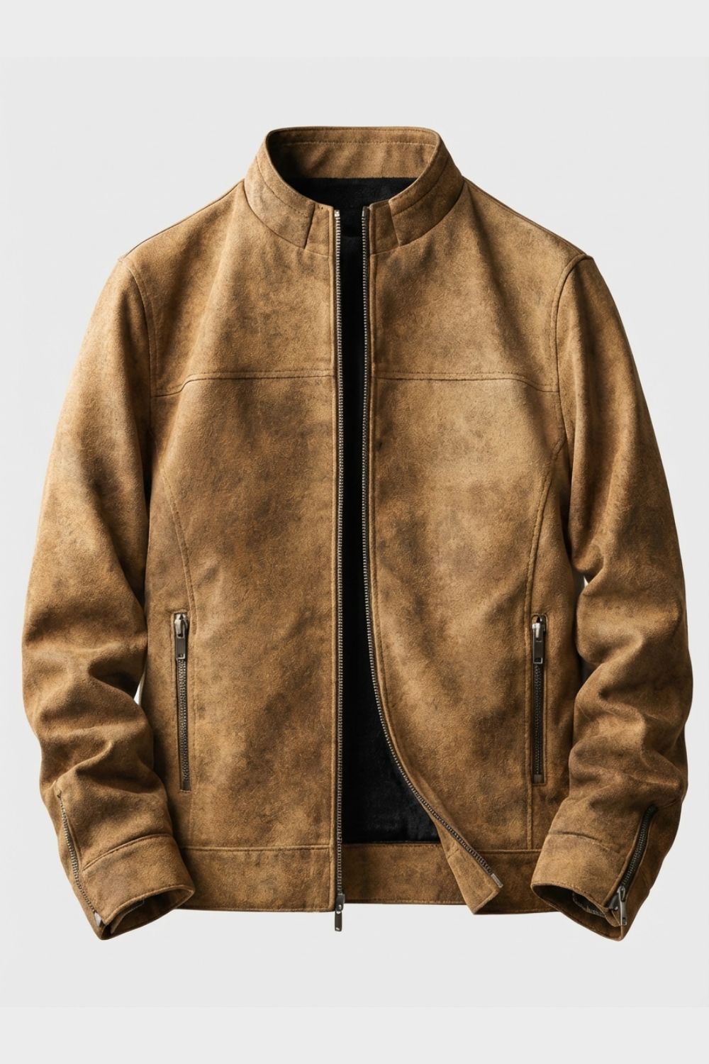 Herren Lederjacke Wildleder Reißverschluss – Lifestyle-Look