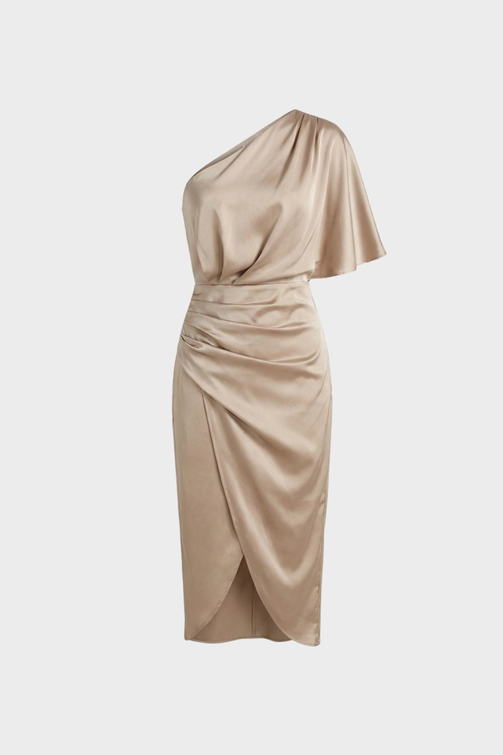 Damen Midikleid One-Shoulder Drapierung – Hauptansicht