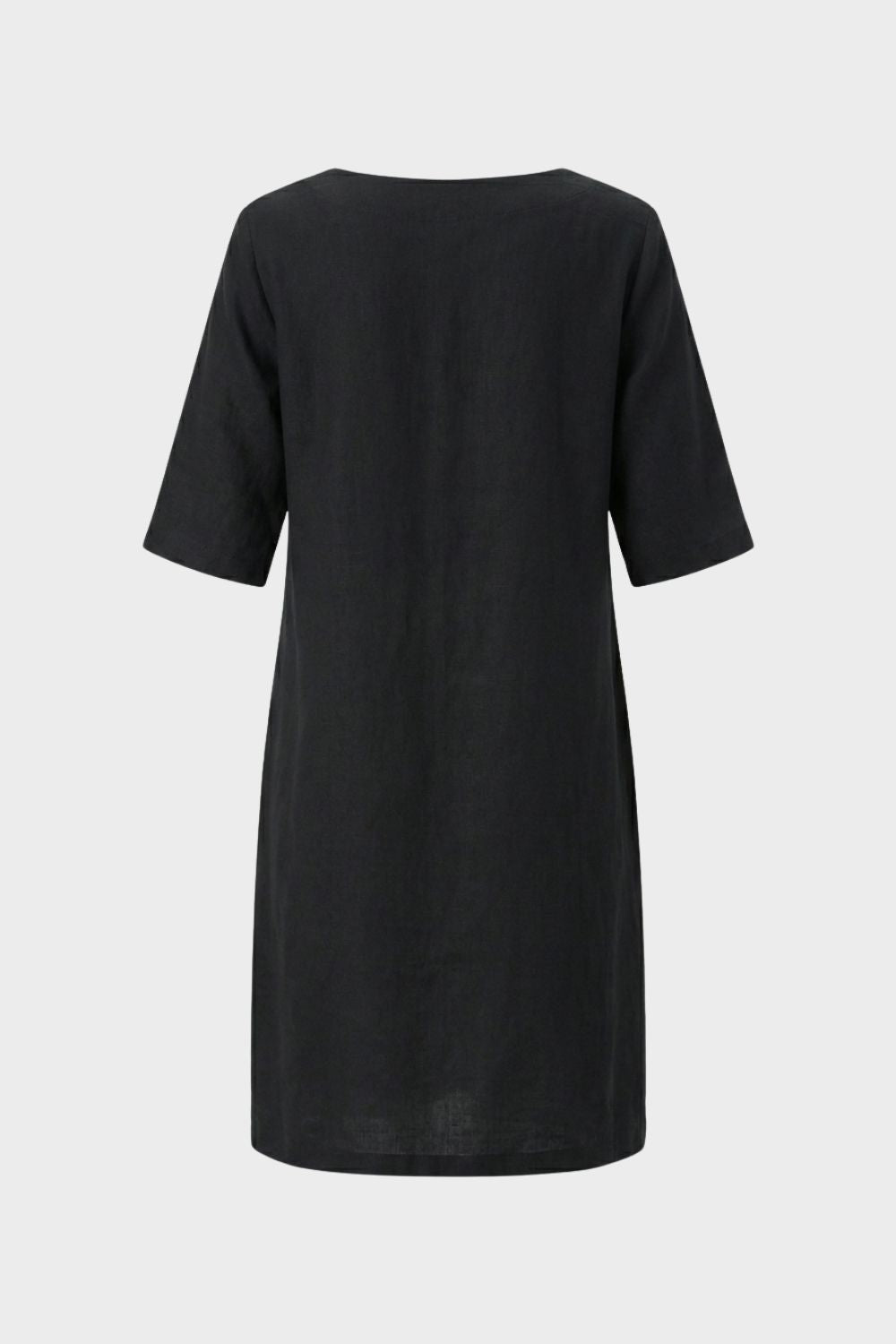 Damen Sommerkleid Kurzarm V-Ausschnitt – Profil-Ansicht