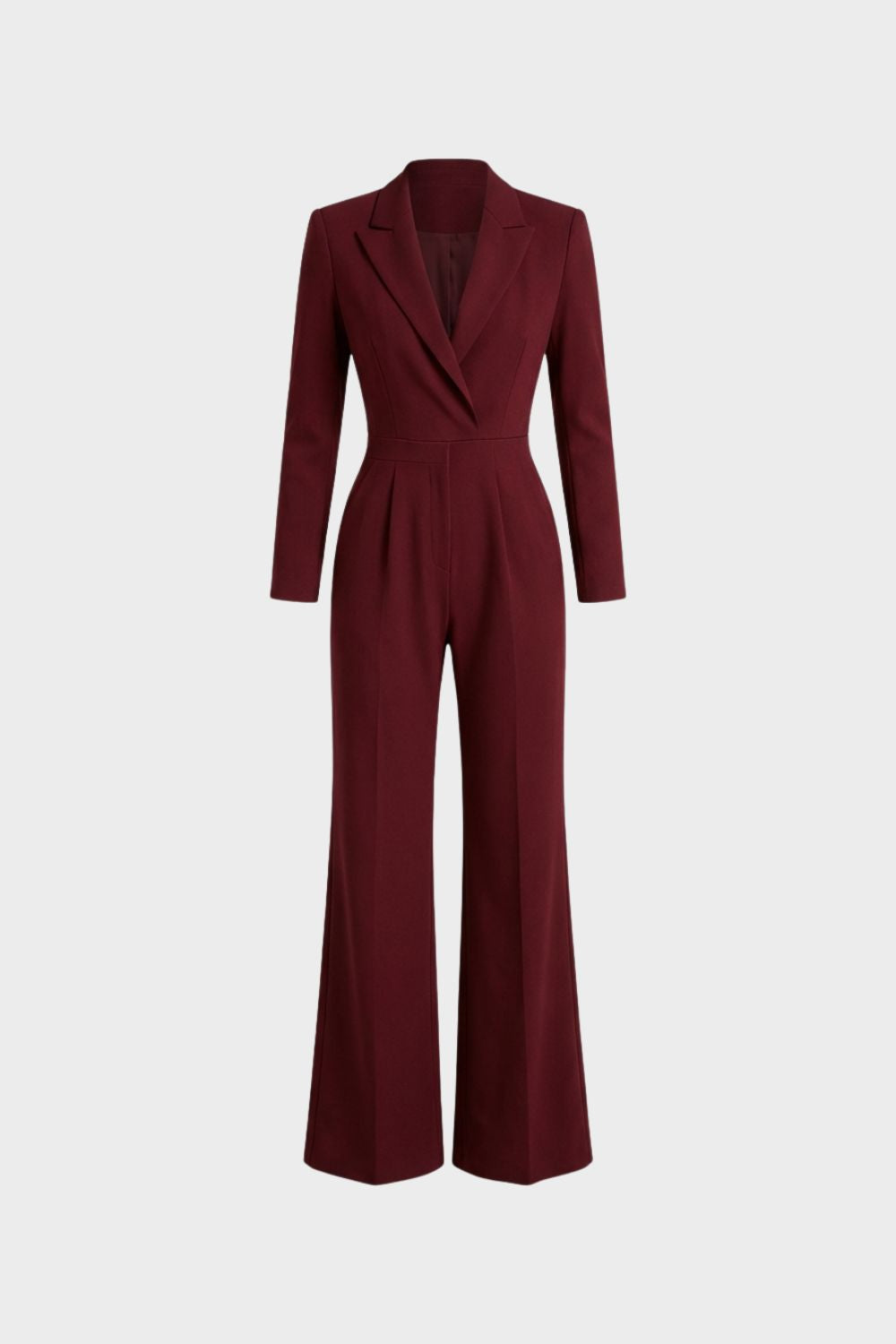Damen Jumpsuit Reverskragen weites Bein – Hauptansicht