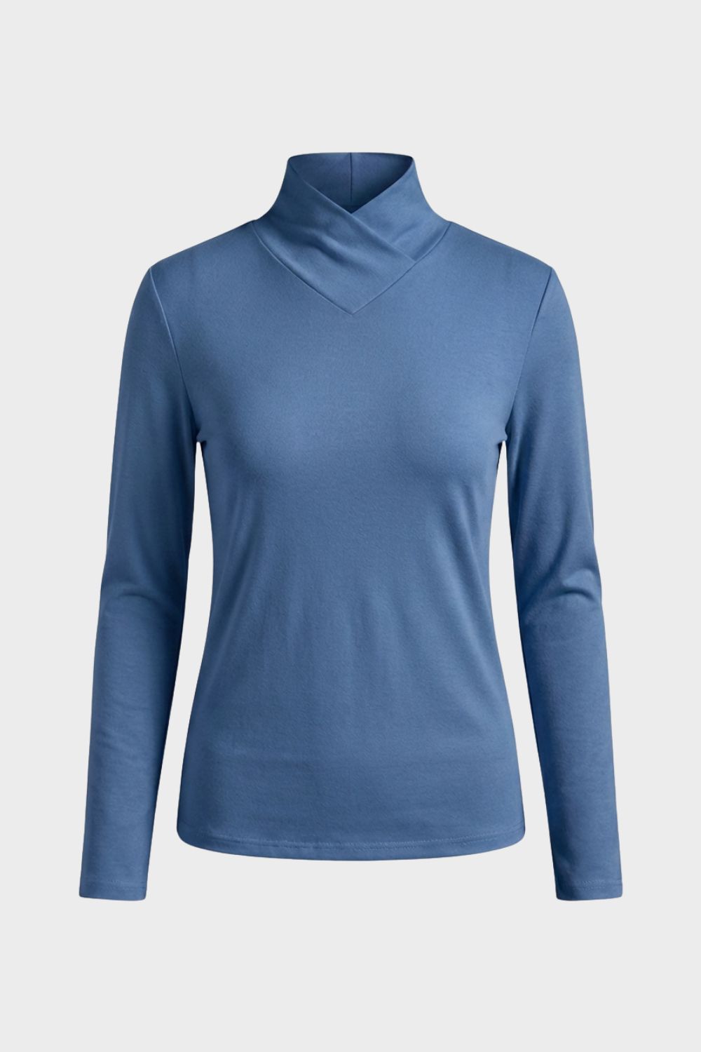 Damen Langarmshirt Stehkragen V-Ausschnitt – Farb-Übersicht