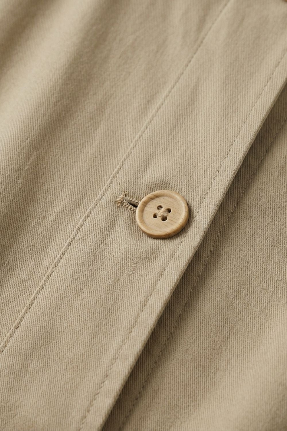 Damen Mantel Kapuze Knopfleiste Lang – Detail-Ansicht