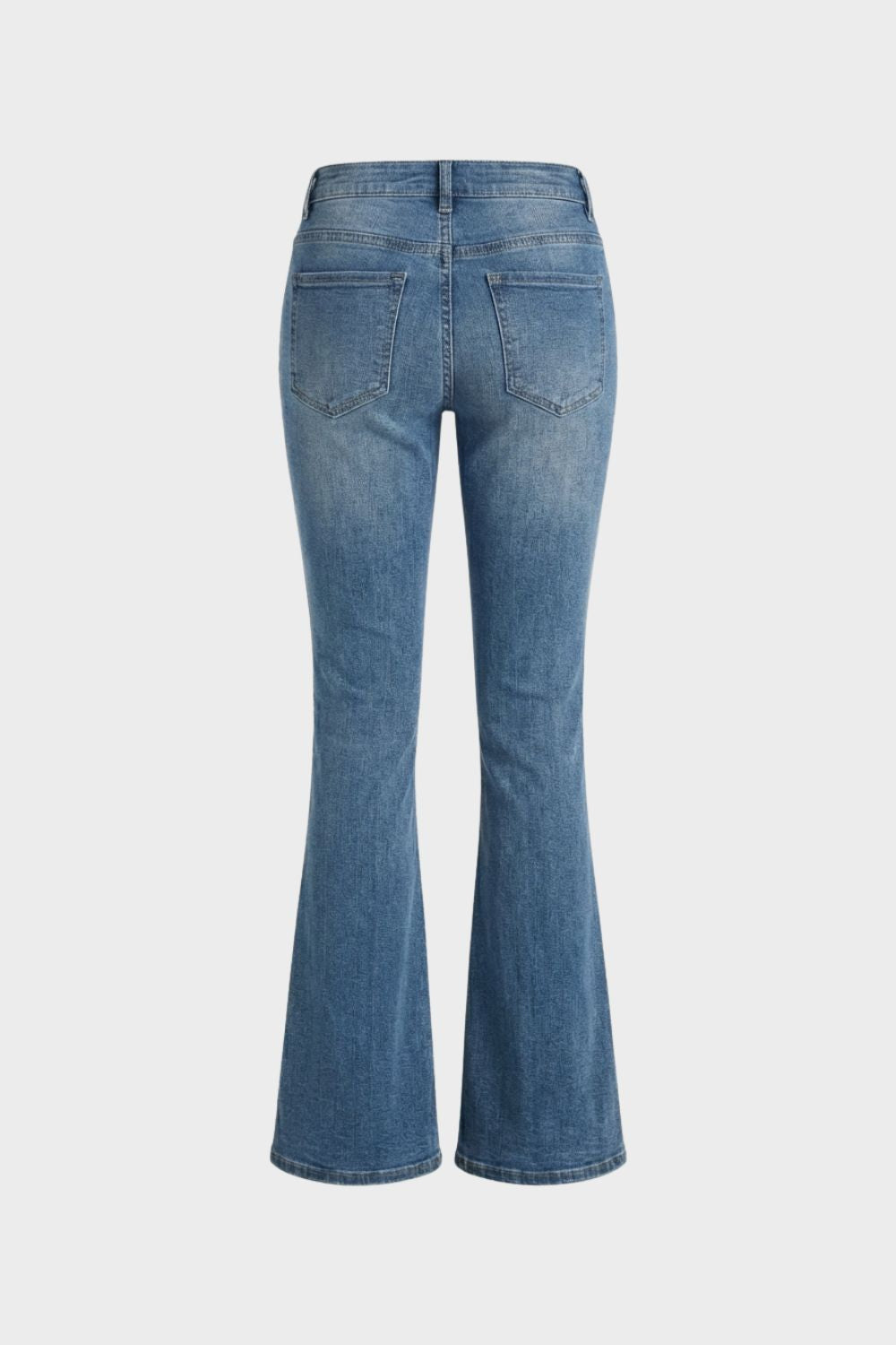 Damen Schlagjeans Knopfleiste High Waist – Profil-Ansicht