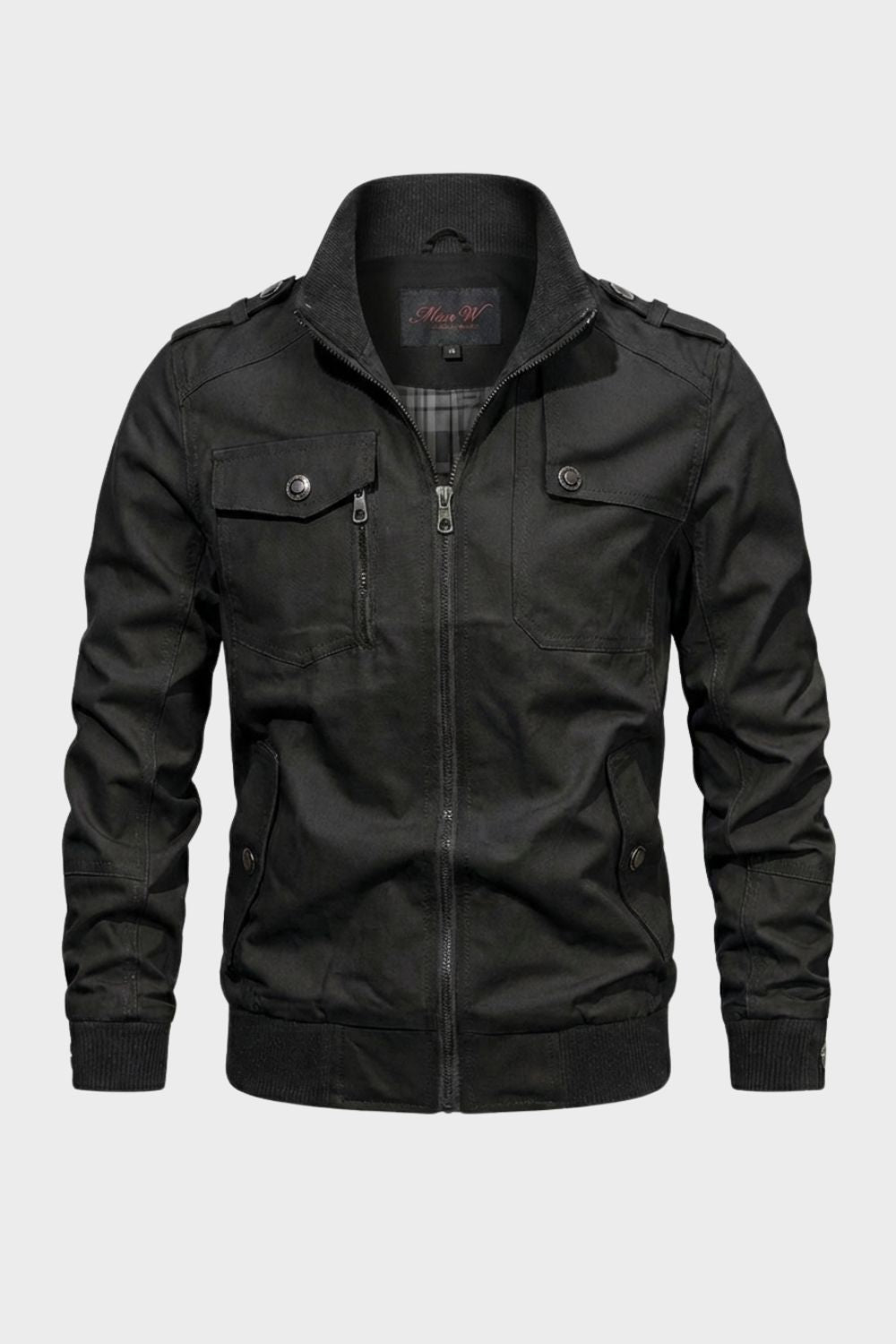 Herren Übergangsjacke Reißverschluss Stehkragen – Material-Detail