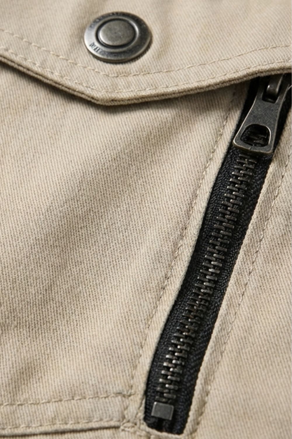 Herren Übergangsjacke Reißverschluss Stehkragen – Detail-Ansicht