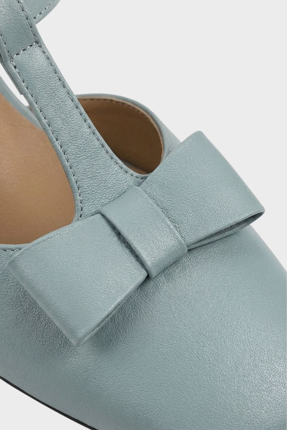 Damen Mary Jane Pumps Schleife eckige Spitze – Profil-Ansicht
