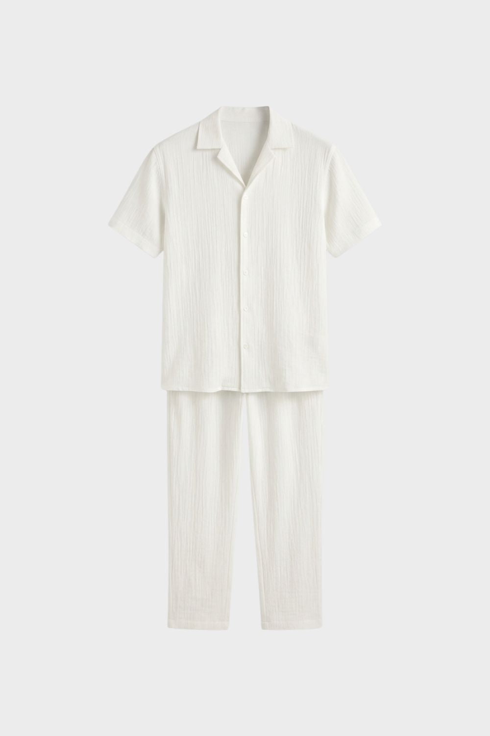 Herren Pyjama Set Baumwolle Kurzarm – Material-Detail
