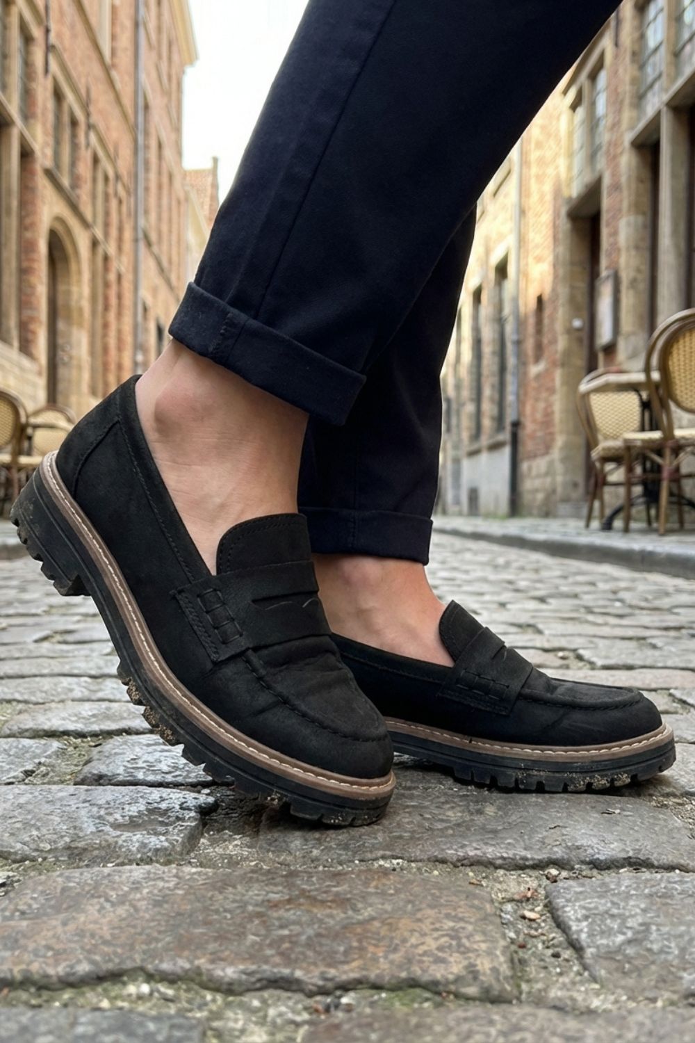 Damen Loafer Profilsohle Slip-On – Material-Detail