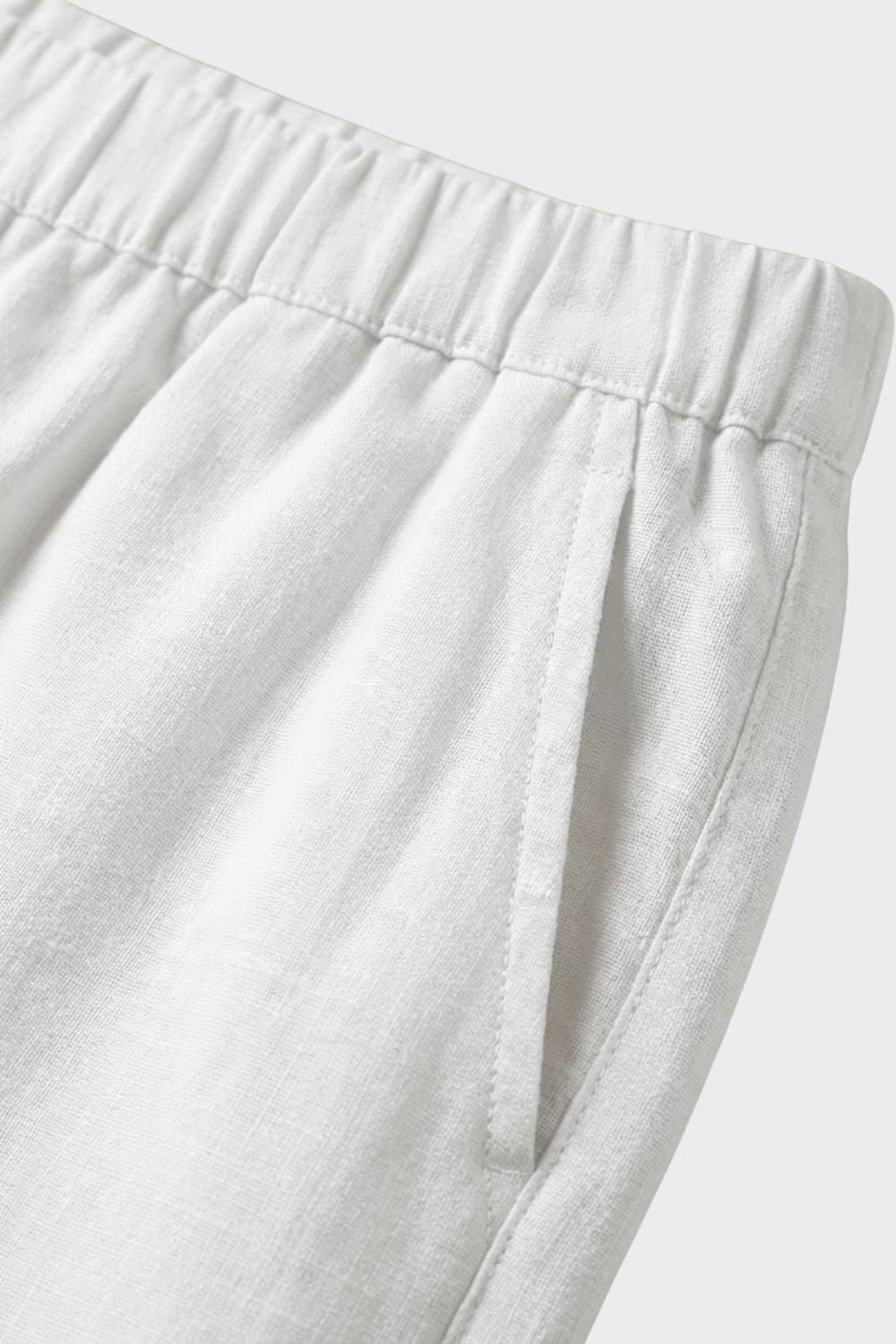 Damen Leinen 7/8-Hose Elastik-Bund – Profil-Ansicht
