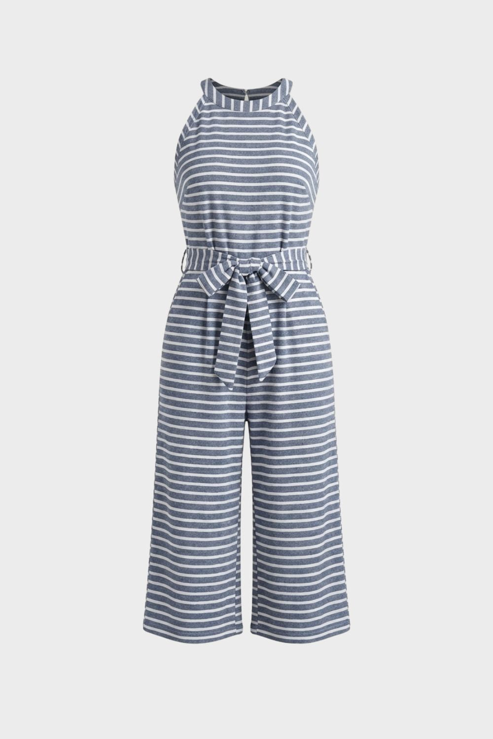 Damen Halterneck-Jumpsuit Streifen Wide-Leg – Lifestyle-Look