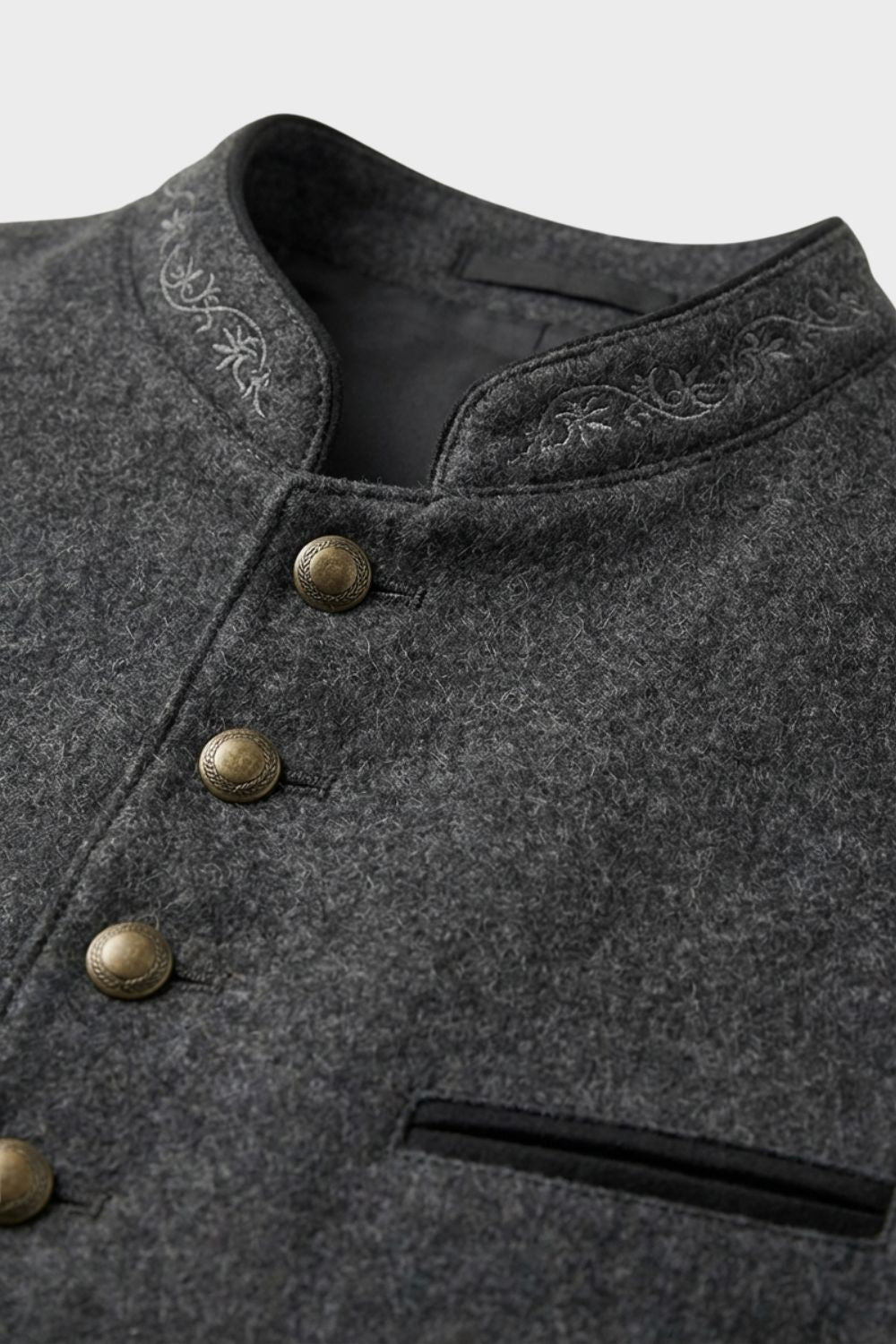 Herren Weste Stehkragen Knopfleiste Gilet – Profil-Ansicht