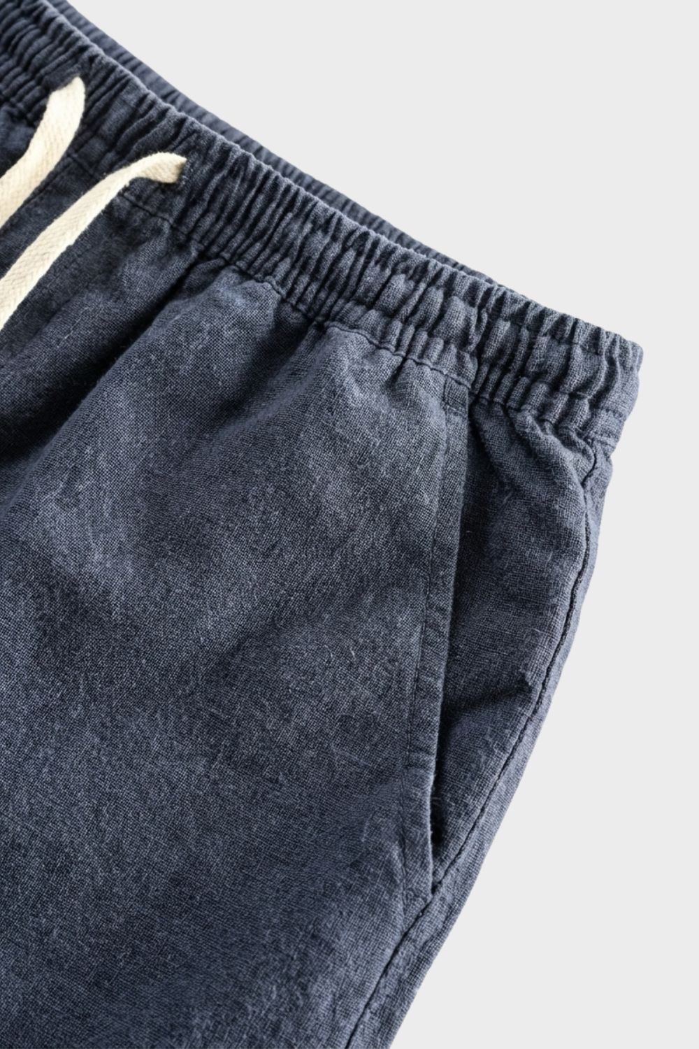 Herren Leinen-Shorts Bermuda Tunnelzug – Profil-Ansicht
