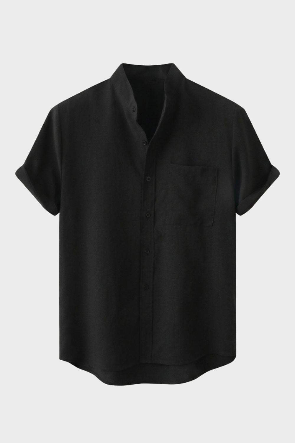 Herren Sommerhemd Mandarin-Kragen Cotton-Crepe – Hauptansicht