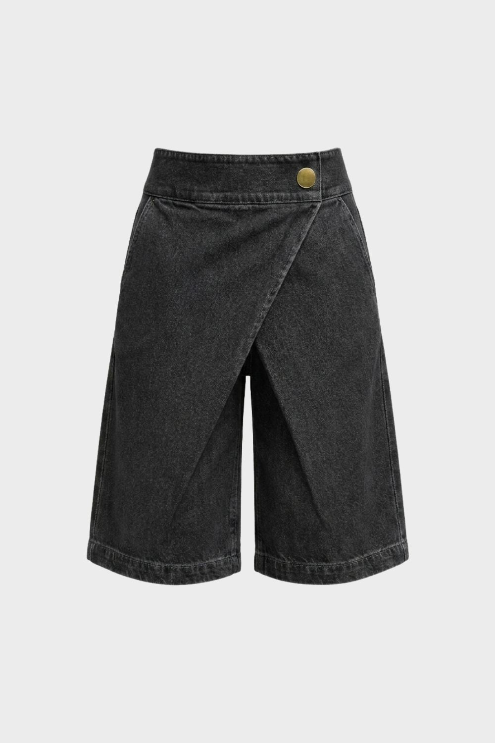 Damen Jeansshorts High-Waist Knopfleiste – Hauptansicht