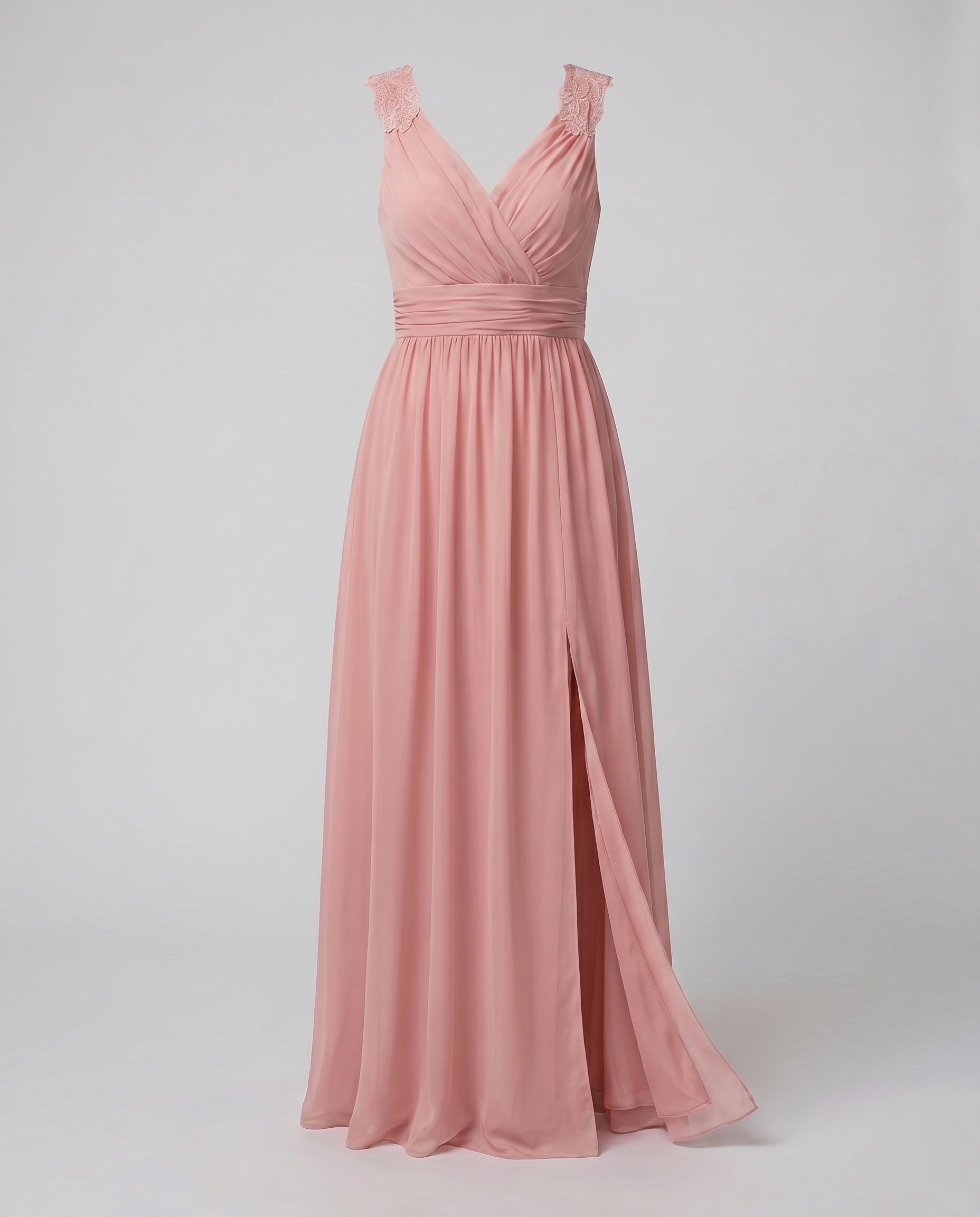 Damen Abendkleid V-Ausschnitt Langarm Maxi – Outfit-Look