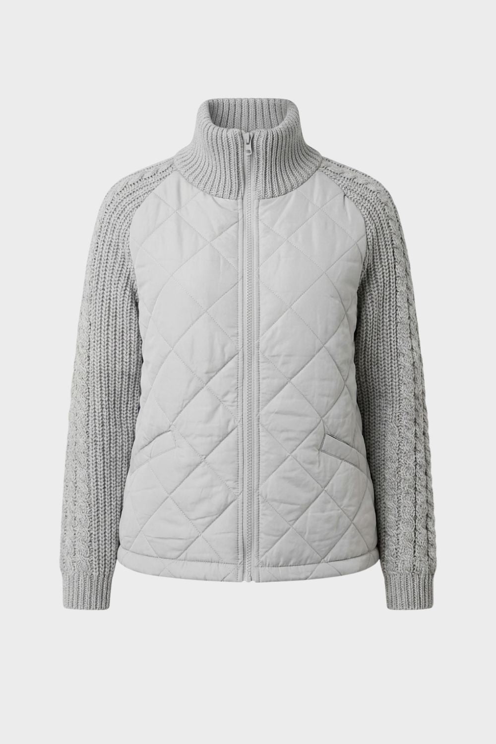 Damen Stepp-Strickjacke | Reißverschluss-Design