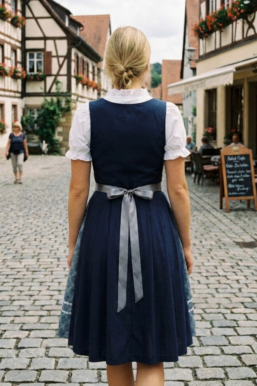 Damen Dirndlkleid | Schnürung & Gemusterte Schürze