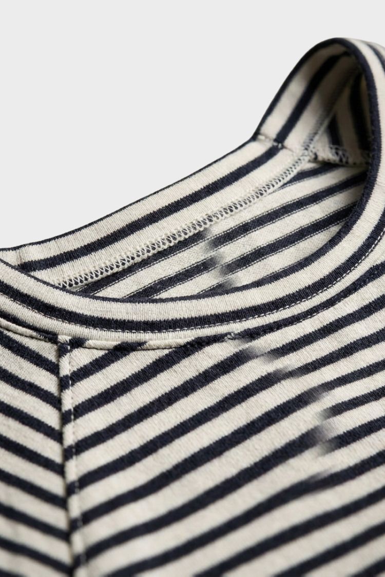 Damen Gestreiftes Langarmshirt | Lockere Passform