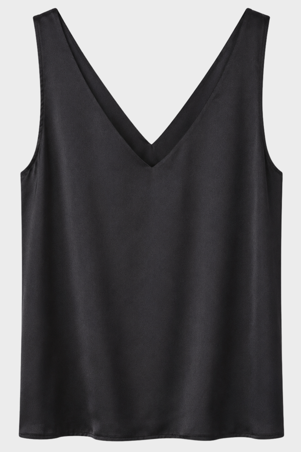 Damen Satin-Top Tank V-Ausschnitt – Detail-Ansicht