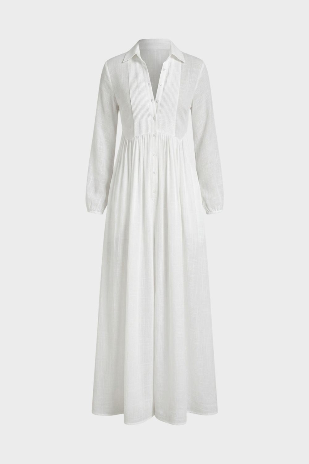 Damen Fließendes Maxikleid V-Neck Langarm – Hauptansicht