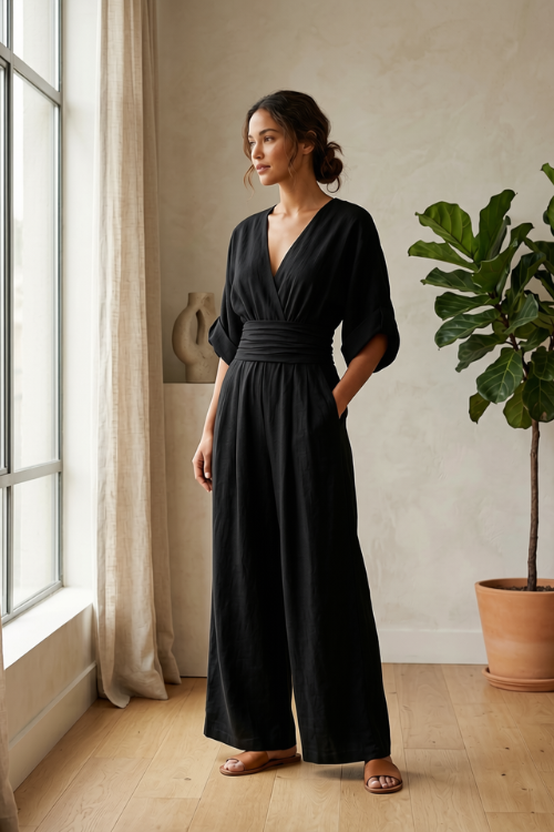 Luftiger Sommer Jumpsuit mit Taillenbund
