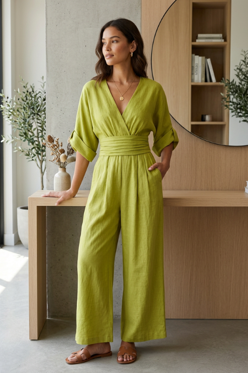 Luftiger Sommer Jumpsuit mit Taillenbund