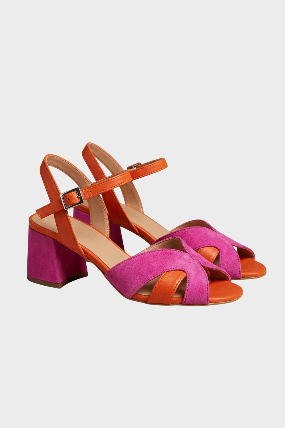 Damen Sandalette | Color-Block Blockabsatz