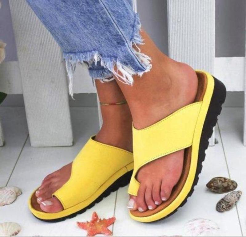 Damen Hallux Valgus Pantolette Big-Toe – Detail anatomisches Fußbett