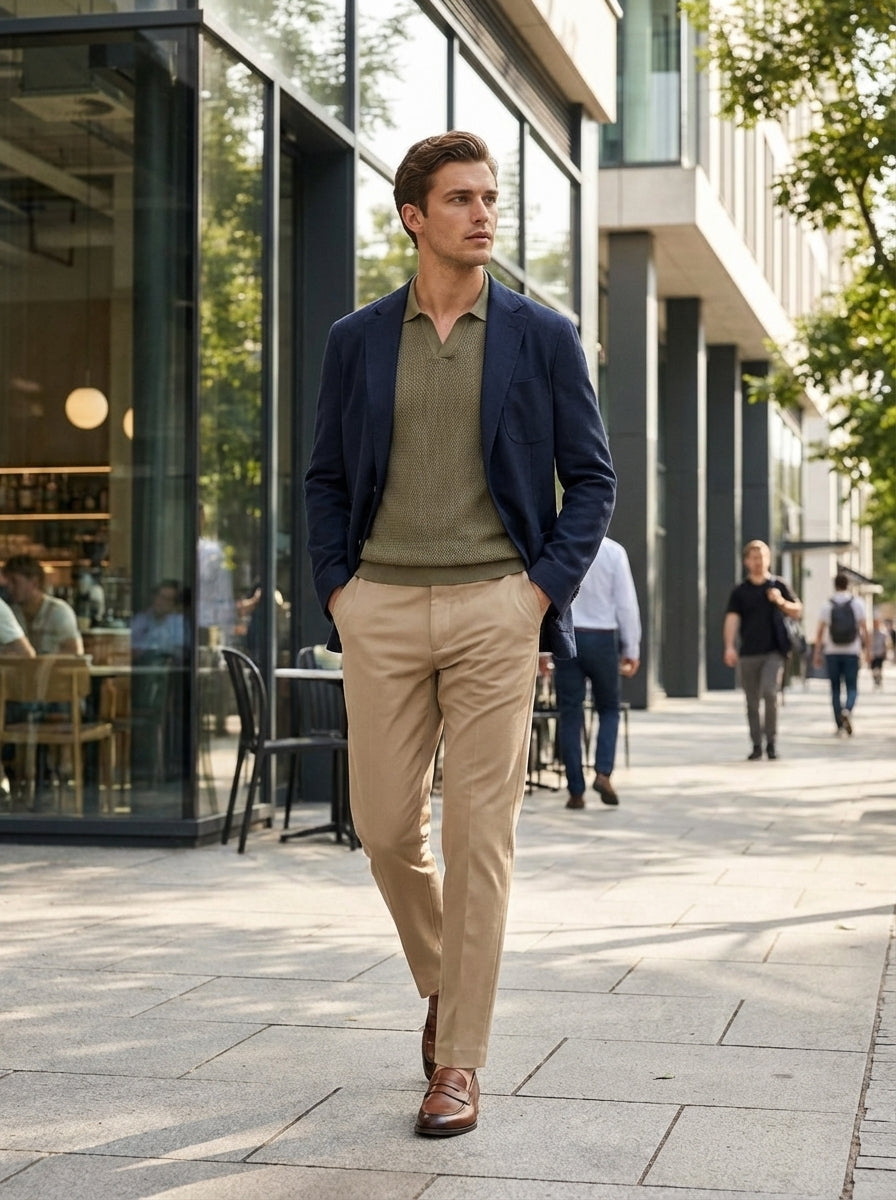 Herren Stoffhose Business Anzughose Slim Fit