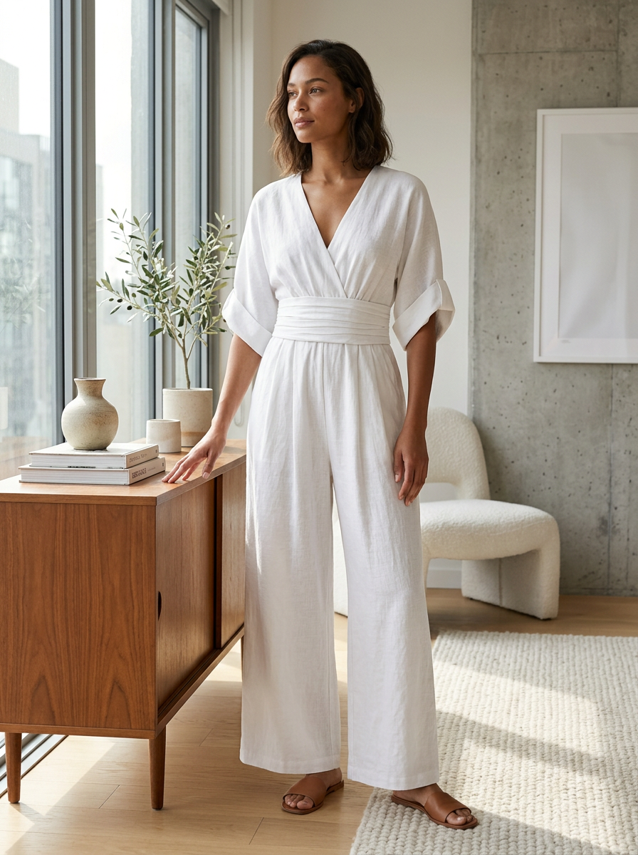 Luftiger Sommer Jumpsuit mit Taillenbund